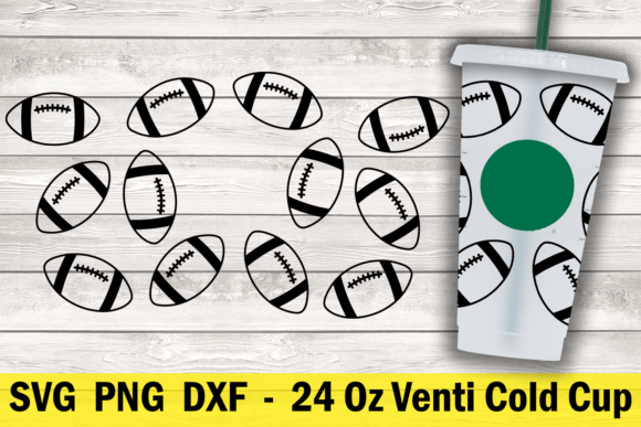 Football 24 Oz Cold Cup Wrap: Graphics for Crafts & Content