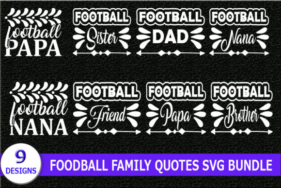 Football Family Quotes SVG Designs Bund