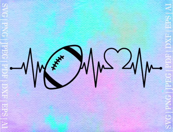 Heartbeat Football SVG: Graphics for Crafts & Content