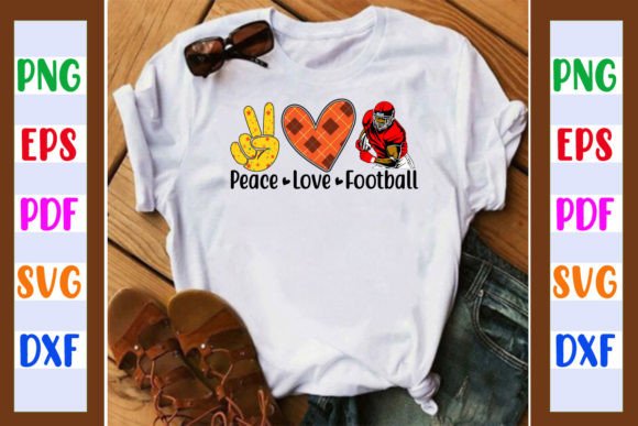 Peace Love Football Sublimation 8 Graphics for Crafts